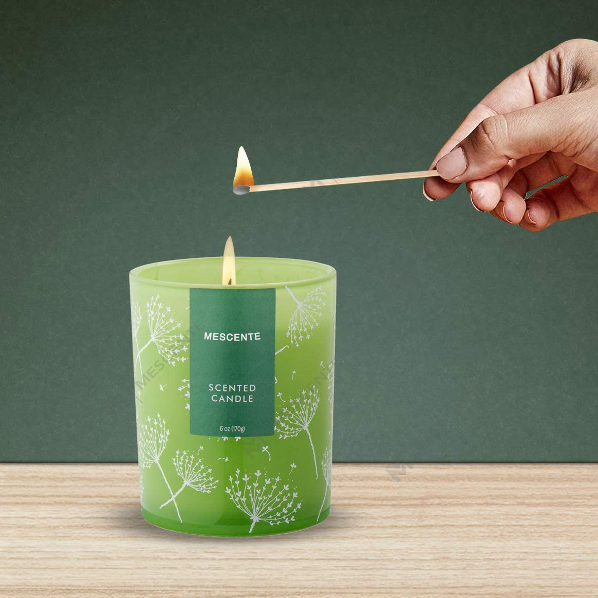 Exemple de bougie parfumée aromathérapeutique M&Scent en forme personnalisée, bougies parfumées aux fleurs séchées