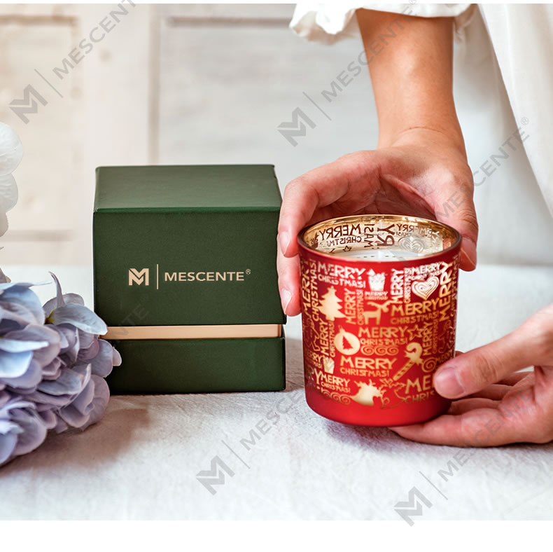 M&Scent Bougie parfumée de Noël sans fumée au parfum des fêtes, en coupe ciel étoilé, coffret cadeau fait main