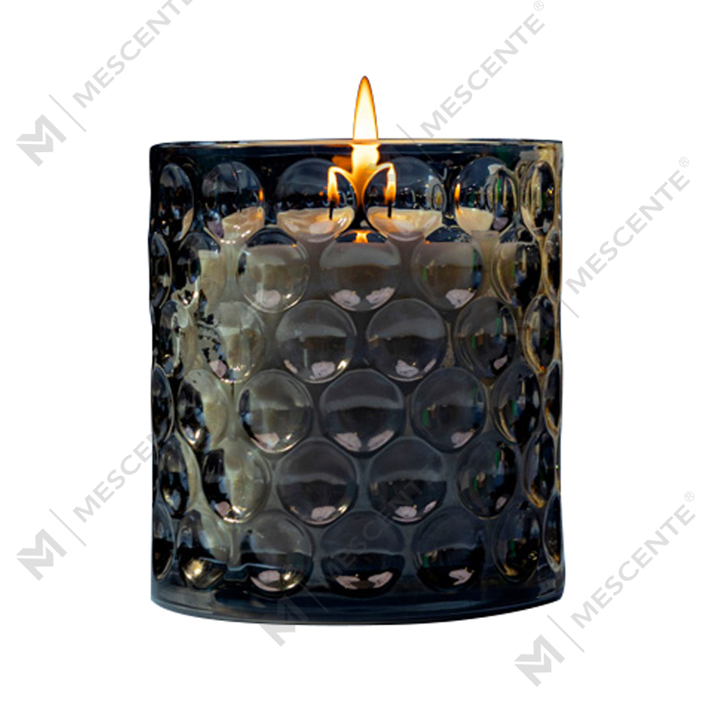 Bougies parfumées personnalisées en verre transparent de couleur cire de soja de marque privée Citta avec fleurs séchées