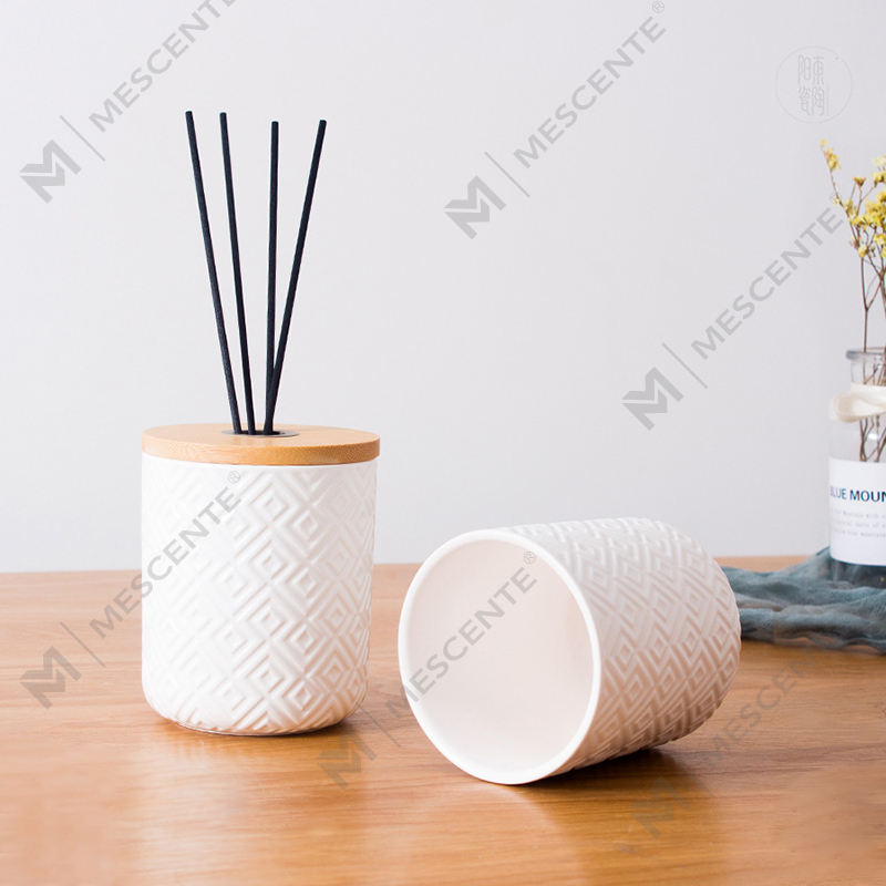 M&Scent Diffuseur à roseaux en verre décoratif et céramique ronde, 100 ml et 200 ml