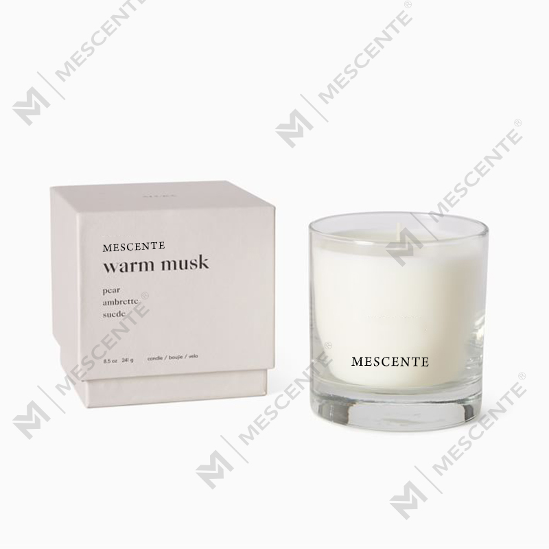 Ensemble de bougies parfumées à gâteau de fleurs sèches de grange blanche de Noël avec couvercle