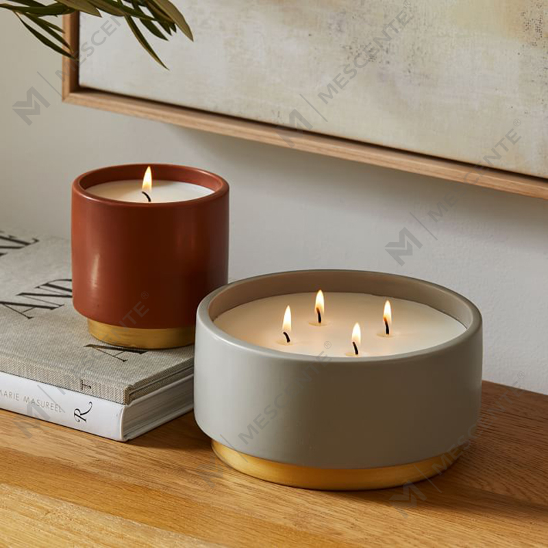 Bougies parfumées de marque privée, décoration intérieure, bougie parfumée à 4 mèches faite à la main avec cristaux