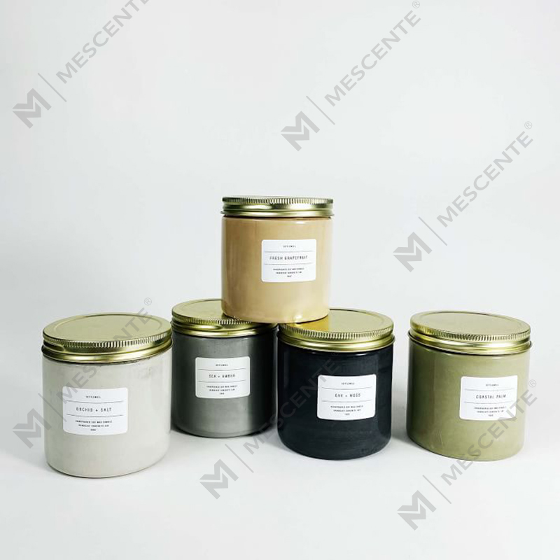 Bougie parfumée en pot en béton blanc personnalisé de haute qualité avec couvercle