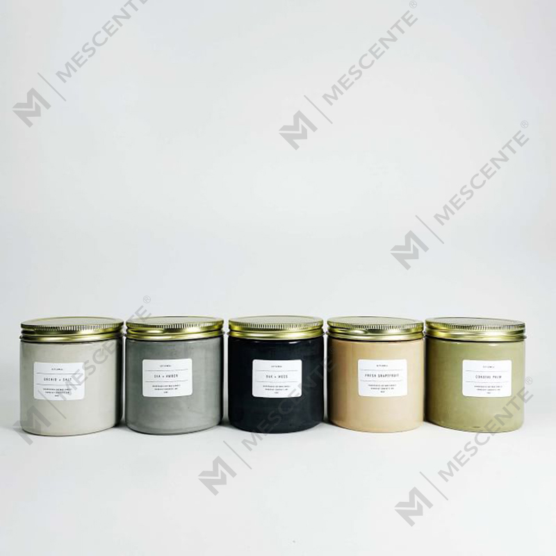 Bougie parfumée en pot en béton blanc personnalisé de haute qualité avec couvercle