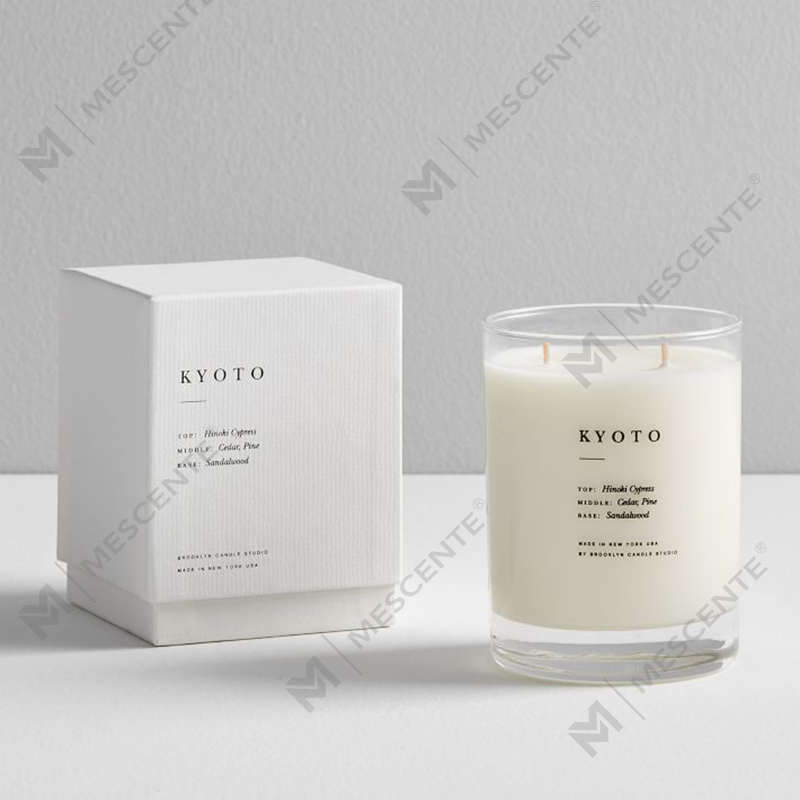 M&SENTE Nouveau produit Décoration d'intérieur Bougies parfumées personnalisées à 2 mèches dans un pot en verre