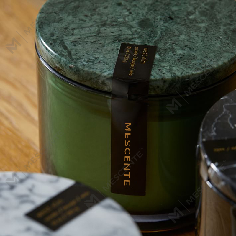 Bougie de luxe à couvercle en marbre Vitrina à 2 mèches, sans étiquette, à faible Moq, en gros