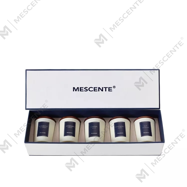 Bougies parfumées à l'huile parfumée de marque privée M&Scent en gros, luxe avec couvercle, bougie d'aromathérapie