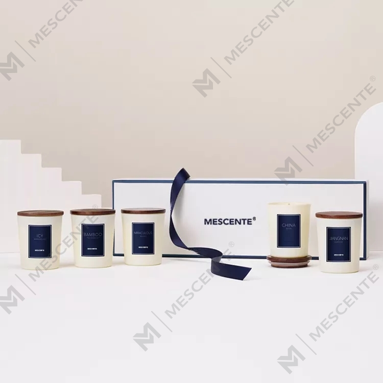 Bougies parfumées à l'huile parfumée de marque privée M&Scent en gros, luxe avec couvercle, bougie d'aromathérapie