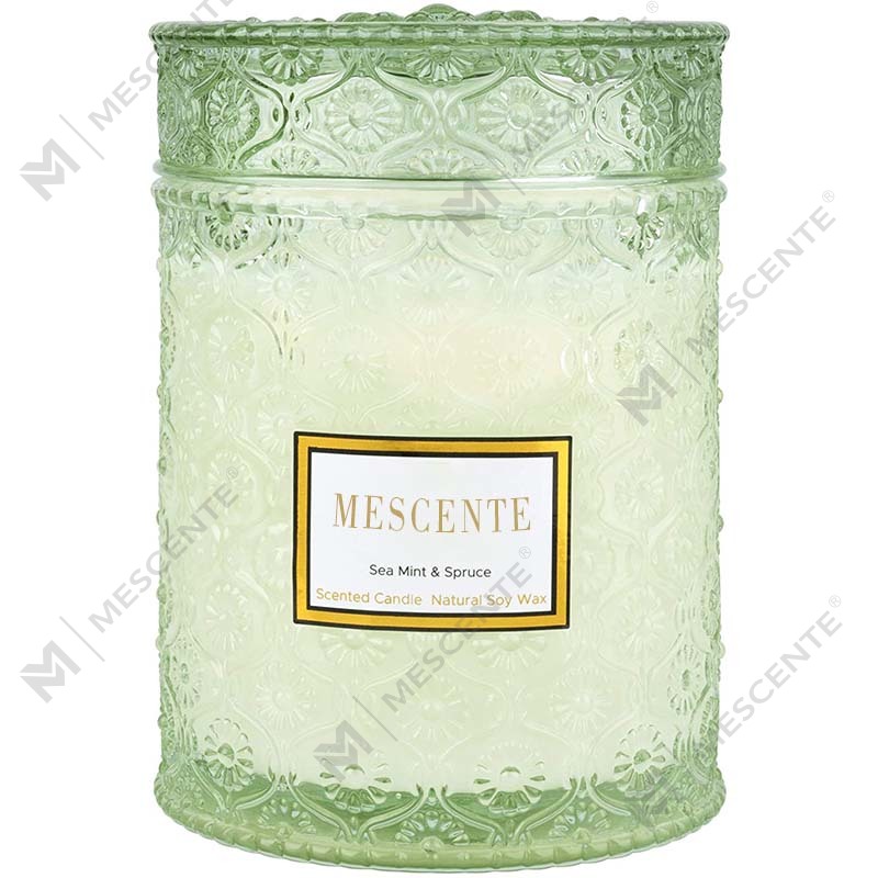 M&Scent Bougie de spa artisanale à la cire de soja, eucalyptus et menthe verte, parfum de fleurs séchées
