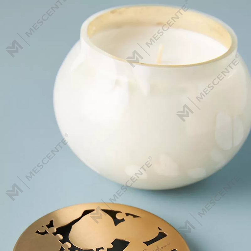 Bocaux à bougies en verre de luxe avec couvercle et décoration personnalisée pour la maison de marque privée M&Scent