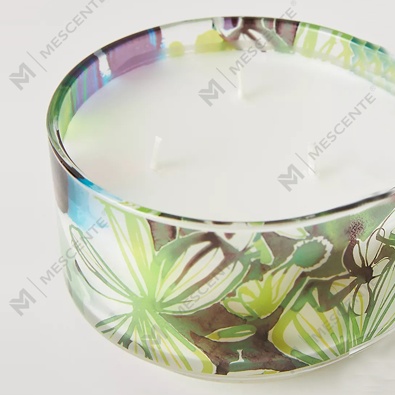 Bougies de luxe personnalisées M&Scent en cire de soja parfumée au cristal et au verre, marque privée, 3 mèches, pour peintre du dimanche