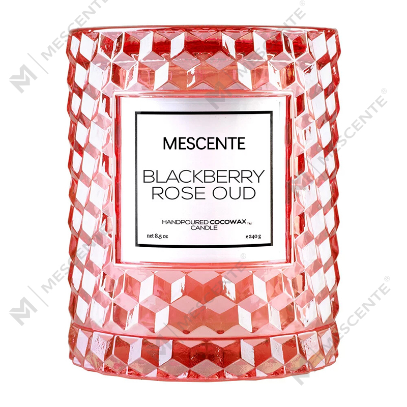 Bougie icône en forme de oud rose mûre décorative personnalisée M&Scent pour Noël