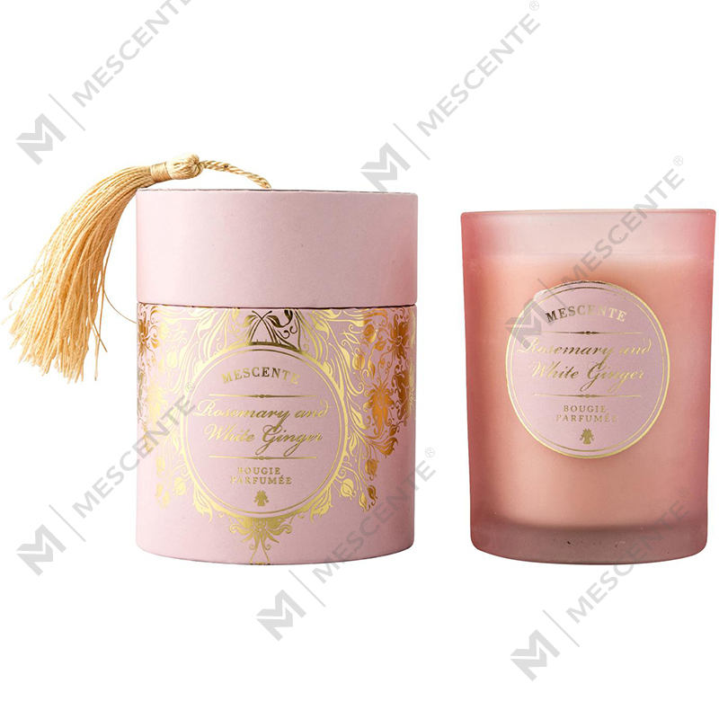 Bougies parfumées de luxe M&Scent avec logo personnalisé blanc de Noël