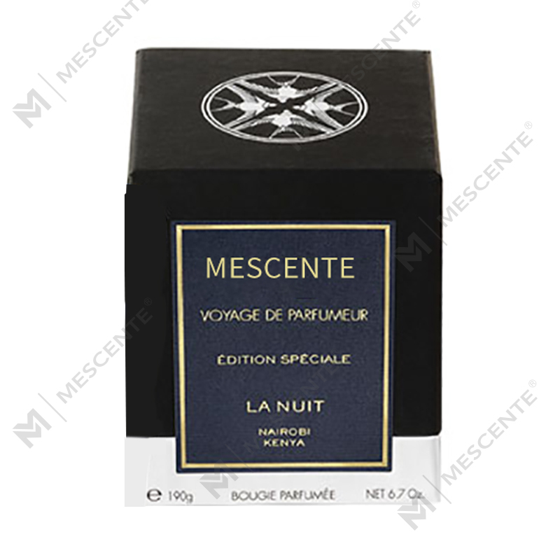 Bougie parfumée à la vanille avec pilier et support en verre de luxe fait main M&Scent