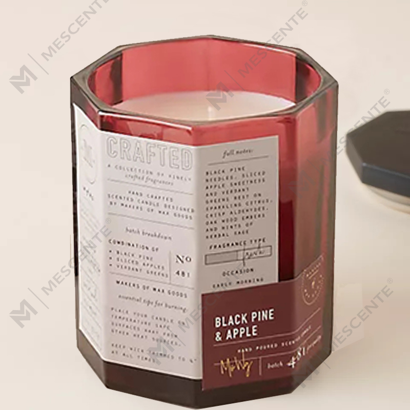 Bougie en verre de luxe personnalisée en bois, mèche en coton, mélange de cire de soja, M&Scent, bougie d'automne en verre artisanal