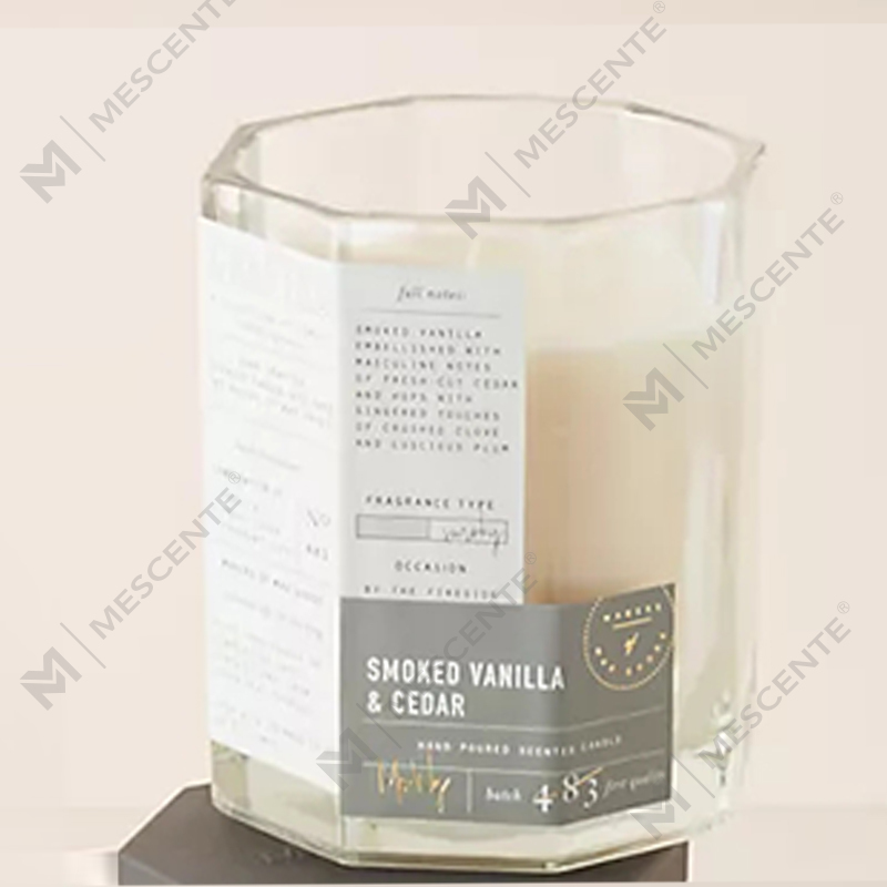 Bougie en verre de luxe personnalisée en bois, mèche en coton, mélange de cire de soja, M&Scent, bougie d'automne en verre artisanal
