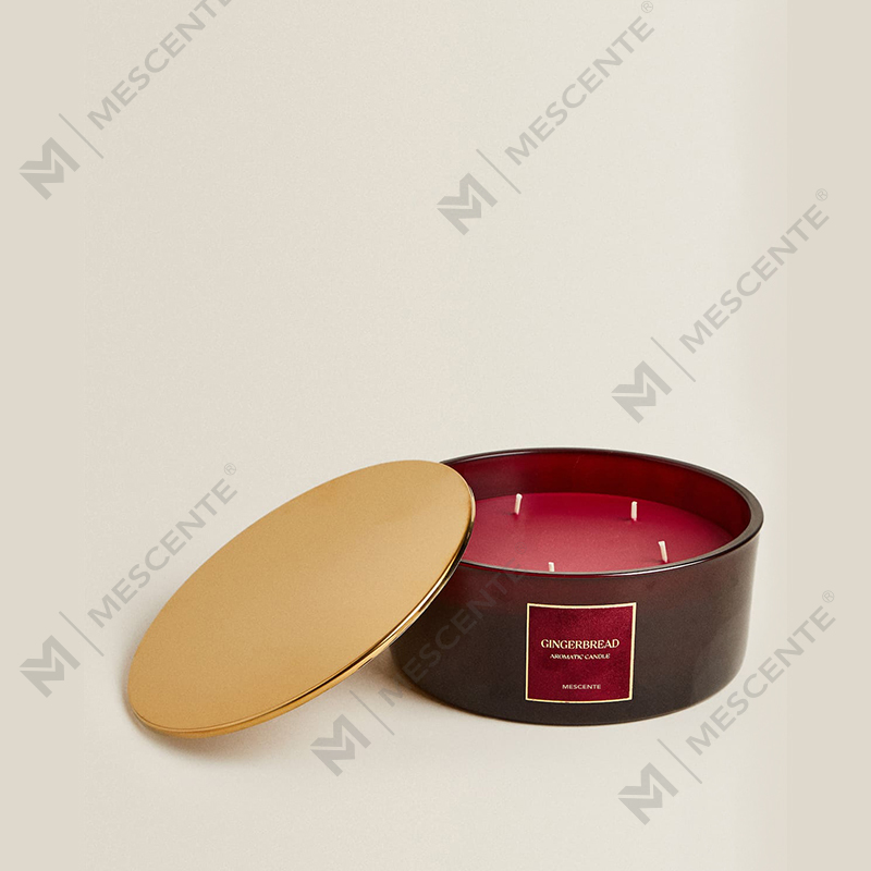 Bougies de luxe personnalisées M&Scent à 3 mèches, bougie parfumée en verre noir mat personnalisée de marque privée