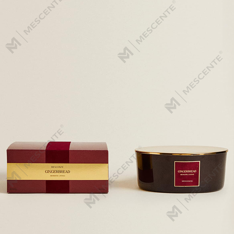 Bougies de luxe personnalisées M&Scent à 3 mèches, bougie parfumée en verre noir mat personnalisée de marque privée