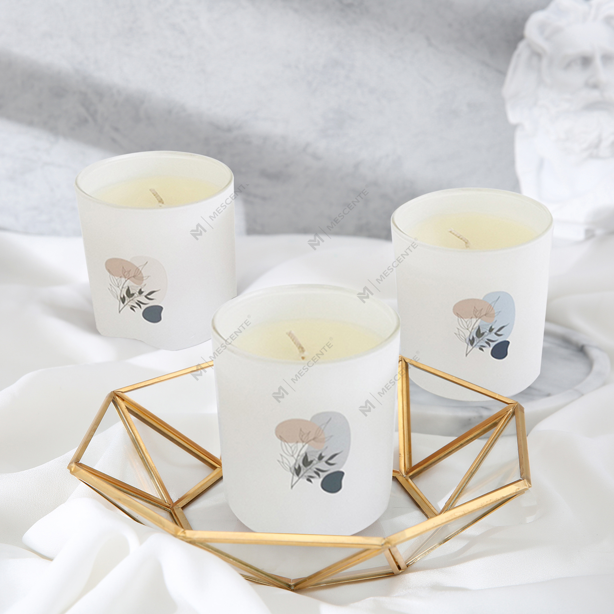Bougies de soja parfumées à l'arôme 100 % naturel de haute qualité M&Scent Multiple dans un pot en verre avec couvercle