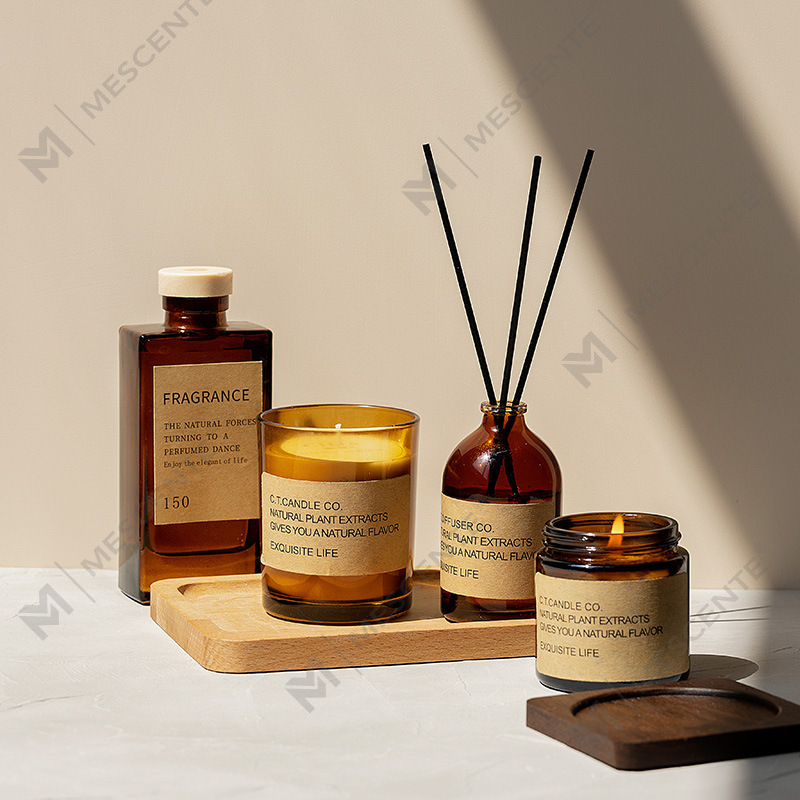 Diffuseur à roseaux de luxe M&Scent pour la maison et ensemble de bougies parfumées avec emballage en boîte