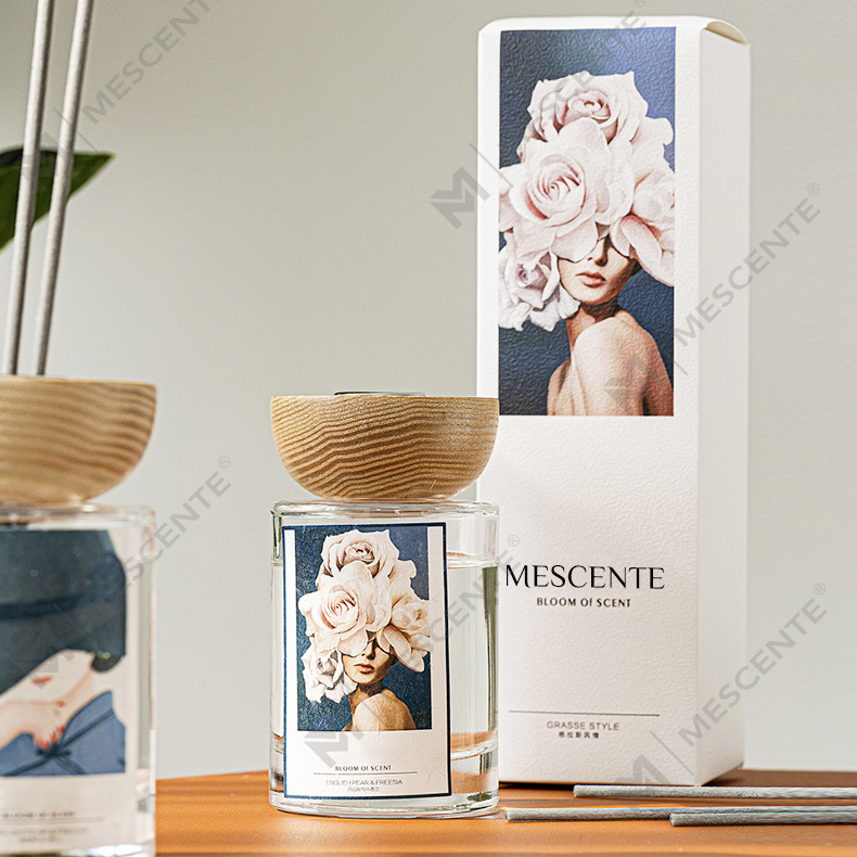 Ensembles de diffuseurs à roseaux en verre de marque privée M&Scent en gros avec bouchon