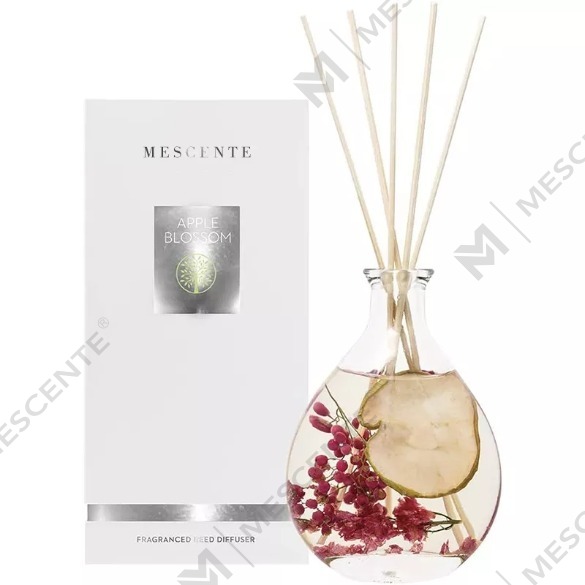 Ensemble de diffuseur de parfum en verre de luxe en gros M&Scent avec bâtonnets en rotin et bouchon, marque privée