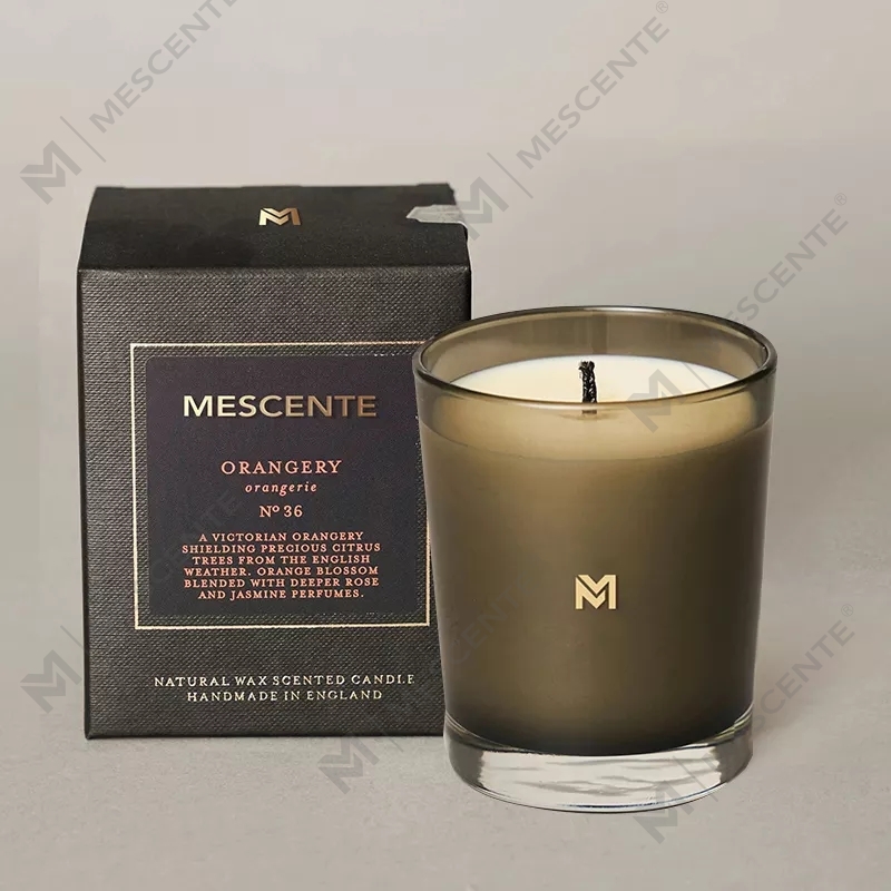 M&Scent Vente en gros de nouveaux modèles luxueux, bougies parfumées personnalisées avec marque privée, pots en cristal de Noël avec couvercle, à la cire de soja